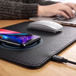 Mauspad mit kabelloser Ladefunktion für Handy LUXPAD / Schwarz