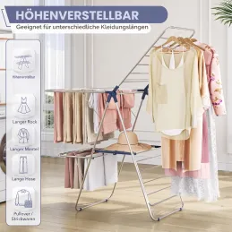 Zweistöckiger Wäscheständer MEGA / Grau