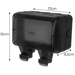 Externe elektrische Steckdose GARDENIA SCHUKO 2x230V / Schwarz matt