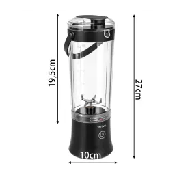 USB elektrischer Mixer ARIANO für Smoothies und Cocktails 600 ml / Schwarz