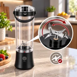 USB elektrischer Mixer ARIANO für Smoothies und Cocktails 600 ml / Schwarz