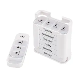 Exklusiver Organizer und Tablettenspender mit Tablettenschneider MEDIS / Weiß