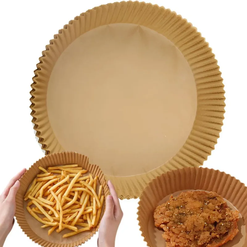 Set mit 50 runden Papier-Einlagen für die Fritteuse