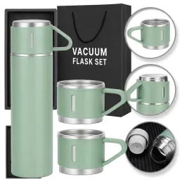Design-Thermoskanne mit 3 Bechern 400 ml / Grün
