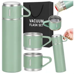 Design-Thermoskanne mit 3 Bechern 400 ml / Grün