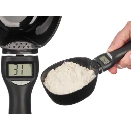 Küchen-Schöpfkelle mit LCD-Display und Waage XXL / Schwarz matt