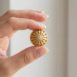 Knopfgriff VIVALDI / Glänzendes Gold mit Kristall