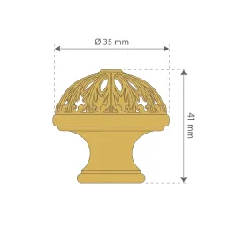 Knopfgriff VIVALDI / Glänzendes Gold mit Kristall