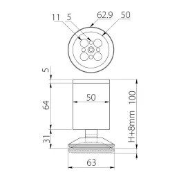 Möbelfuß LASA / Aluminium
