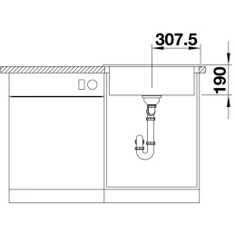 Keramikspüle Blanco PALONA 6 / mit Zugknopf