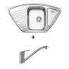 Moderne und praktische Spüle aus Edelstahl von Blanco mit Abtropffläche. Kombination mit der Armatur inklusive. Blanco-Armaturen passen perfekt zur Blanco-Spülen. Garantierte Qualität. Einfache Pflege.